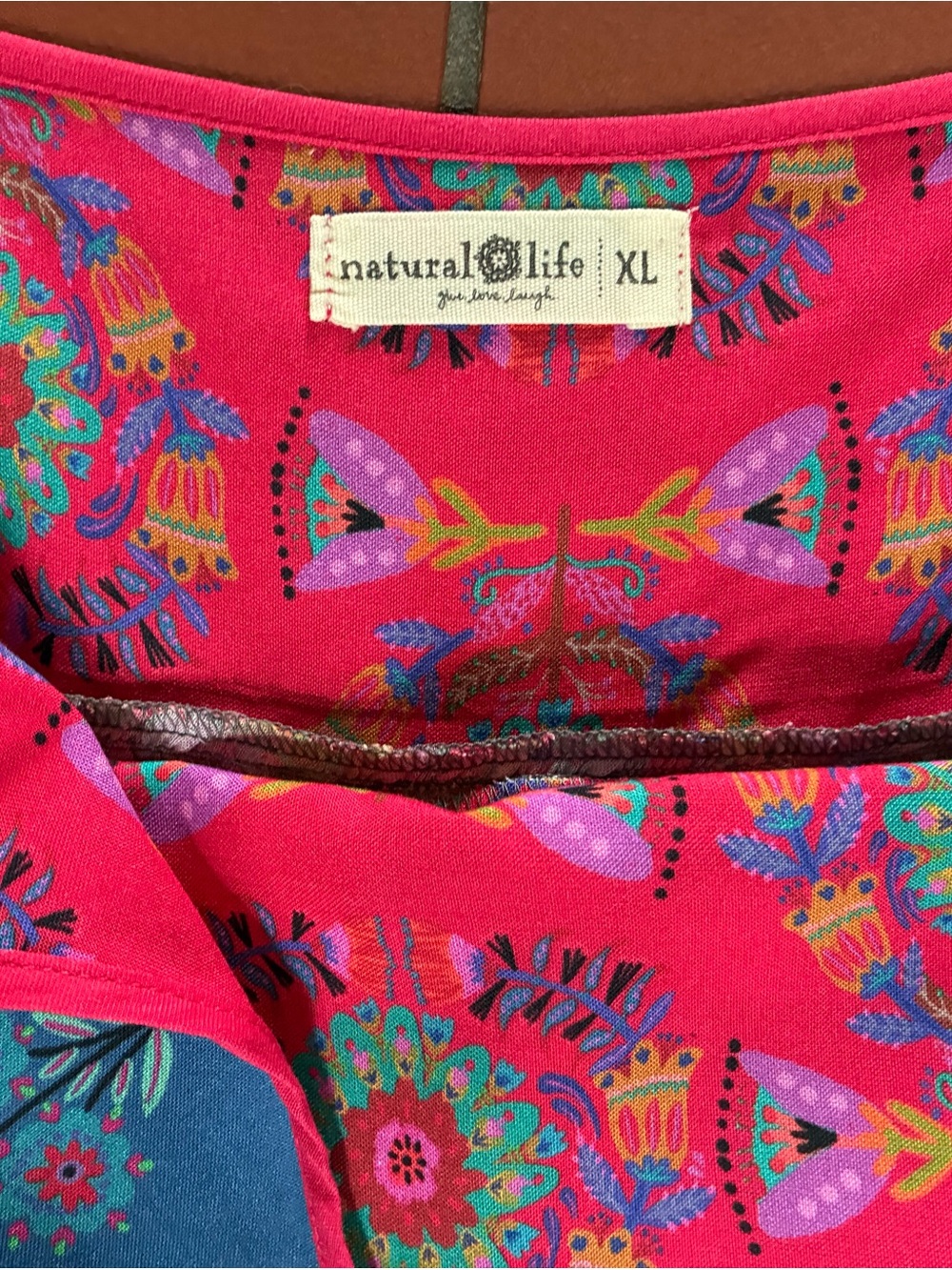 NATURAL LIFE Bright Floral Colorblock Sleeveless Dress - Blue & Pink & Turquoise - Picture 8 of 12